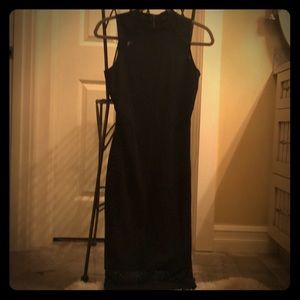 Classic black shift with mesh cut outs